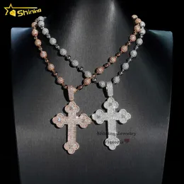 Stock Fine Jewelry Silver 925 Iced Out Hip Hop Jewelry Men Women Moissanite Diamond Cross Pendant Necklace