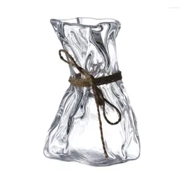 ワイングラス豪華な不規則な透明なガラス花瓶小説展示デザイナー装飾品ハイドロポニクスアートフラワーデバイスR7UB