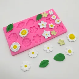 Backformen DIY Blätter Sonnenblumen Ei Blüten Gänseblümchen Silikonformen Zucker Flipping Kuchenwerkzeuge Lack Wachspartikel Handgemacht