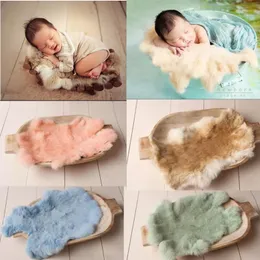 born Pography Props Soft Rabbit Fur Blanket Studio Baby po Accessories Shoot Decoration Bucket Basket Cushion Filler 240220