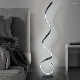 Stehlampen Moderne LED-Lampe Minimalistische Linie Wohnzimmer Dekor Licht Schlafzimmer Arbeitszimmer TV Hintergrund Wand Schwarz Weiß Lichter Fixture Glanz