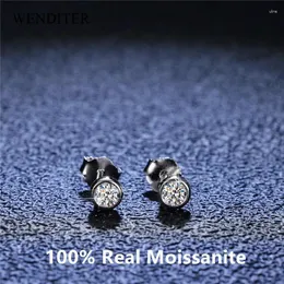 Stud Earrings Real Moissanite 0.1 CT Men & Women S925 Sterling Silver T Home Bubble Fashion Fine Diamond Jewelry