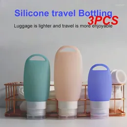 Lagringsflaskor 3st Silicone Hand Sanitizer Travel Dispensing Bottle Refillable Shampo Container Makeup Skin Care Liquid