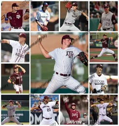 カスタムステッチテキサスA M Aggies Jersey Mens Youth Wyatt Tucker Khristian Curtis Robert Hogan Rawley Hector Alex Magers Xavier Lovett Texas A Mジャージー