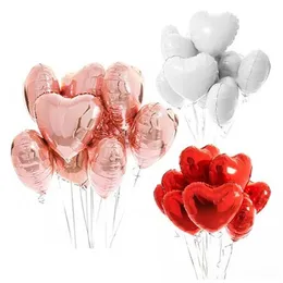 Balões laminados em formato de coração, ouro rosa, 18 polegadas, decoração de festa de aniversário, casamento, balões de folha de alumínio, bolas de ar, globos