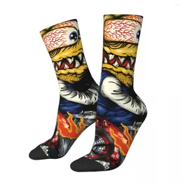 Herrensocken Racer Crazy Tales Of The Rat Fink Cartoon Unisex Street Style Nahtlos bedruckt Lustige Neuheit Crew Socke Jungen Geschenk