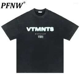 メンズTシャツpfnwヒップホップレター印刷半袖Tシャツ服を着た雄ティーアメリカンスタイリッシュヴィンテージ2024夏のトップ28w2801