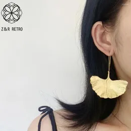 Stud Earrings 2024 In Vintage For Women Bohemia Gold Plated Drop Brincos Metal Leaf Pendientes Multi Dangle Jewelry