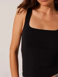 Kvinnors tankar Kvinnor Y2K ärmlös Crop Tank Top Square Neck Going Out Camisole Söt Basic Slim Fit Cami Eesthetic Summer Clothes