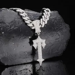 Хип-хоп бриллиантовый комплект с буквой I, ожерелье, кулон, взрывная высококачественная буква, кубинская цепочка, кулон