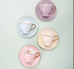 Mugs Ceramic Coffee CupCoffee Cup Set Spoon Milk Tea Breakfast Mug Cups For Drinkware Unique Gift 240ml