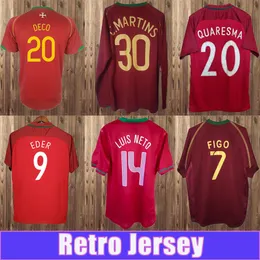 1998 C. Martins Quaresma Mens Soccer Trikots Nationalmannschaft 1995 1996 Figo Luis Neto 1992 Eder Home Away Football Shirts Kurzarmuniformen