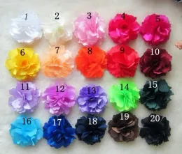 Mode Nytt vanligt Camellia Rose Flower Hair Clips Satin Silk Chiffon Flowers Hair Clips Broooh Pin Headwear Bouquet Wholesale Price Ribbon 2024226