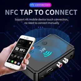 NFC5.0RCA Mottagare Aux Car Stick Bluetooth Adapter Högtalare Förstärkare USB Flash Drive