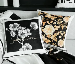 Kissen Hochwertiger doppelseitiger Druck Dekorative Kissen Weicher und zarter Blumenbezug für Sofa-Bett-Auto-Heimdekoration