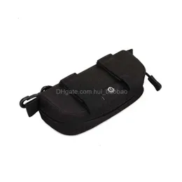 Gadgets ao ar livre portátil tático óculos saco camuflagem homens nylon cinto óculos de sol pacote óculos caso embreagem 240126 drop del dhztp