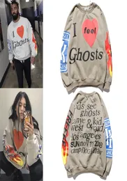 I feel Hoodies Men Women Hip Hop KIDS SEE Ghosts Hoodie West & Kid Cudi Los angeles Sweatshirts7724204