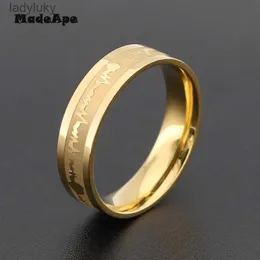 Solitaire Ring MadApe ECG Ring Couple Ring 4mm Stainless Steel Wedding Rings For Women Men Engagement Rings Fashion Jewelry Wholesale 240226