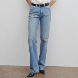 IOO Высокое качество TR прямые джинсы женские сто с тонкими хлопковыми повседневными брюками длинные брюки 240219