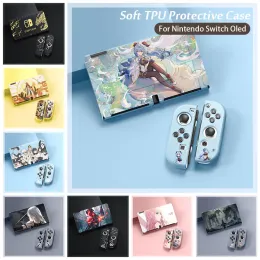 Cases Cartoon Anime Case For Nintendo Switch Oled Game Console NS Joy Con Controller Shell Kawaii Soft TPU Silicone Protective Cover