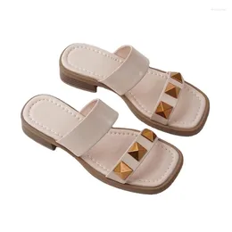 Slipare kvinnors chaussure femme -nit glider mode beige skor för kvinnor bekväm plattform öppen tå sandaler mujer