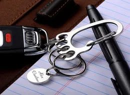 QOONG 2017 Big Feet Key Chain Silver Metal Car Key Ring Holder for Men Women Waist Hanged Keyholder with 4 Keyrings Y551333539