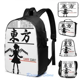 Backpack Funny Graphic Print Flandre Scarlet - Touhou Project USB Charge Men School Bags Women Bag Travel Laptop