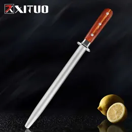 Kitchen Knives XITUO Professional Alloy Steel Round Shank Sharpening Rod Kitchen Knife Sharpener Knife Shears Scissors Sharpening Stone System Q240226