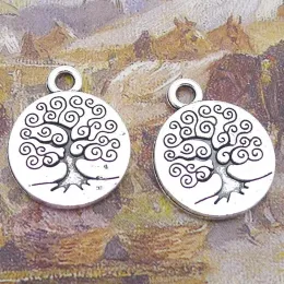 Necklaces 100pcs Life Tree Charms 19mm X 15mm Diy Jewelry Making Pendant Antique Sier Color