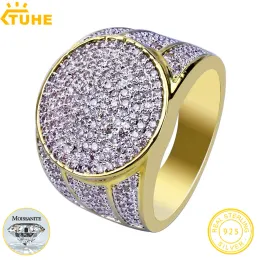 Кольца Custom Hip Hop Moissanite Ring Sier Made Crond For Men Jewelry