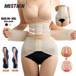 MISTHIN 3 I 1 Postpartum Recovery Belly Belt Body Shaper Mage Girdle Corset Midje Trainer Bandage Slimming Modeling Mante 240220