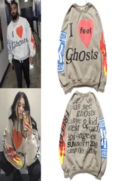 I feel Hoodies Men Women Hip Hop KIDS SEE Ghosts Hoodie West & Kid Cudi Los angeles Sweatshirts9816193