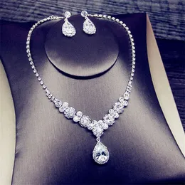 Manufacturer Whole Women's Necklace Earring Set Bridal Wedding Dress Jewelry Sets Dinner Party Accessories262a