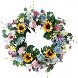 Decorative Flowers Adjustable Simulated Flower Wreath Lovely Spring Floral Delicate Wedding Accessory For Home And Commercial Decor