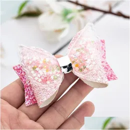 Hair Accessories Thumbelina Glitter Wings Princess Hairgrips Bows With Clip Dance Party Bow Girls Drop Delivery Baby Kids Maternity Dhick