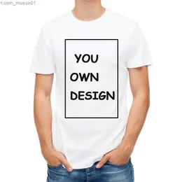 Men's T-Shirts 2022 Picture processing High Quality Customized Men T shirt Print Your Own Design / QR code /photo casual tshirtL2402