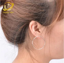 أقراط ألوان الذهب الفضية للنساء الأطواق Orecchini Cerchio Boucles D039oreilles Cercles Women Huggie Big Circle9405100