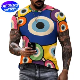 T-shirt da uomo in cotone con stampa completa personalizzata, girocollo, manica corta, micro elastico, morbido, confortevole, moda casual, adatta per tutte le stagioni, 100% cotone 208 g, contrasto di colore