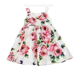 Baby Mädchen Prinzessin Kleid Designer Baumwolle Säugling Kleinkind Kind Print Kleid Pastoralen Sleeceless Sommer Baby Kleidung