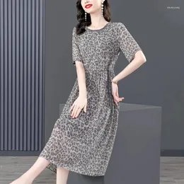 Party Dresses Female Floral Mulberry Silk Midi Dres Spring Summer Elegant Loose Waist Plus Size Dress 2024 Korean Vintage Casual