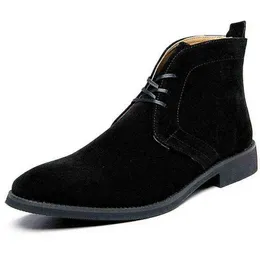 Dres Shoe High Top Spring Chelsea British Men dressing shoes Boot Elegant Shoe Faux Suede 220723