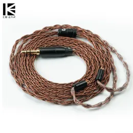 Accessories KBEAR 8 Core Oxygenfree Copper Earphone Cable 2.5/3.5/4.4MM MMCX/2PIN/QDC Headphone Connector For KZ Earbuds BL03 Headset IEM