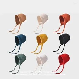 Berets Golexury Solid Faux Mink Velvet Strap Beanie Hat Women Autumn Winter Warm Ear Protect Soft Girl Windproof Pullover