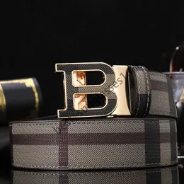 Luxury Men's Automatic Buckle Belt Designer Men's Letter B Belt Plaid Business Casual Pants Belt 6 Colors Designer Brand Jeans Belt