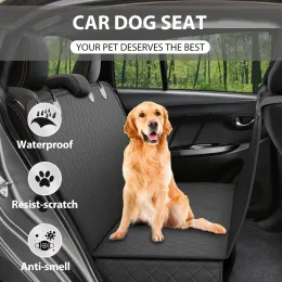 Carrier Dog Car Seat Cover View Mesh Pet Carrier Hammock Safety Protector Car BACK BACK SEAT MAT MAT MAT med dragkedja och ficka för resor
