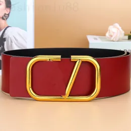 Cintura larga da uomo donna cintura in pelle da 7 cm liscia rosso marrone fibbia a V semplici cinture da uomo per il tempo libero vita quotidiana cintura di lusso designer YD021 C4