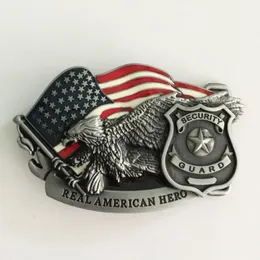 1 pz Real American Hero Guardia di sicurezza Eagle Cowboys Fibbia della cintura Donna Uomo Jeans Accessori per gioielli Cintura in metallo Head221D