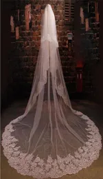 2019 Fashion Designed Double Layers Bridal Veils Lace Appliques Beads Sequins Amazing Wedding Veils Wedding Dresses Accessories Cu7433023