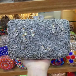 female Crystal Women Evening Handbags and Purses Bridal Wedding Party cocktail Diamond Clutch Minaudiere Bag wallet shoulder bag 240223