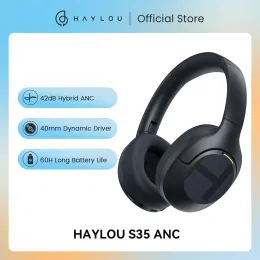 Hörlurar Haylou S35 ANC Wireless Bluetooth 5.2 Hörlurar 42dB Overear Noise Avbrytande headset 40mm Driver 60H Speltid hörlurar